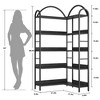 Corner Bookshelf Arched Bookcase, L Shaped Bookshelf Industrial Corner Shelf, Large Bookshelf with Metal Frame - 2 of 4