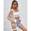 Coolmee Women's Color Block Crochet Cardigan Sweater Long Sleeve Open Front Lightweight Boho Cover Up Casual Knit Cardigans - 3 of 4