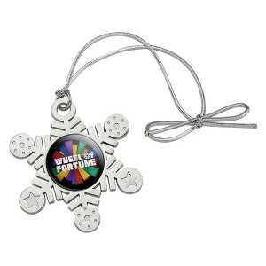 Wheel of Fortune Onion Logo Metal Snowflake Christmas Tree Holiday Ornament - 1 of 3