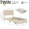 VECELO Upholstered Bed Frame with 1/4 Drawers and Adjustable Headboard, Twin/Full/Queen/King Platform Bed - 2 of 4