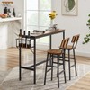 VYNXARIA  Table Set with wine bottle storage rack. Rustic Brown - 2 of 4