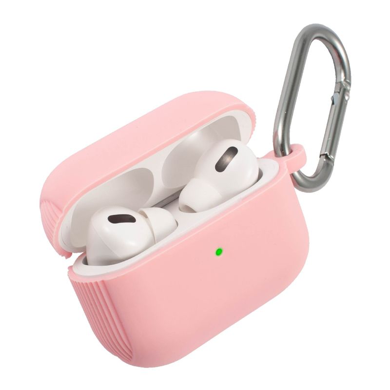 Insten Case Compatible with AirPods Pro - Protective Silicone Skin Cover with Keychain, Pink, 3 of 10