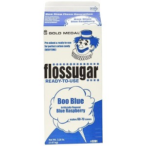 Gold Medal Blue Raspberry Flossugar, 3.25 lb Carton – Pre-Mixed Cotton Candy Sugar, Makes 60–70 Cones, Vivid Color & Flavor - 1 of 1