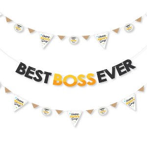 Big Dot of Happiness Happy Boss’s Day - Best Boss Ever Letter Banner Decoration - 36 Banner Cutouts and Best Boss Ever Banner Letters - 1 of 4