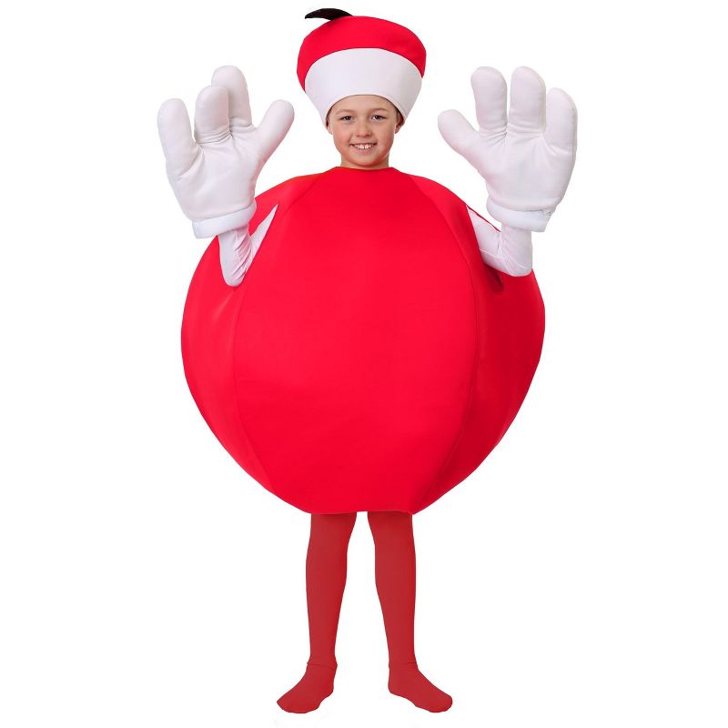 HalloweenCostumes.com One Size Fits Most   Child Apple Costume, Red/White, 1 of 2