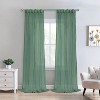 Habitat 100% Polyester Paloma Sheer Broomstick Crushed Solid Dual Header Curtain Panel Sage - 2 of 4