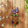 Zingz Home Glass Leaves Wind Chime - Butterfly Iron Ornament - 4 of 4