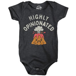 Highly Opinionated Baby Bodysuit Funny Sarcastic Volcano Graphic Novetly Jumper For Infants - Crazy Dog Baby Bodysuit - 1 of 4