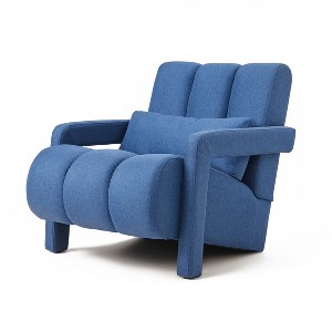 CAVINAS Ergonomics Accent Chair with A Gently Reclined Seat,Luxury Armchair with L-Shaped Armrest,Linen Fabric Lounge Chair for Living Room - 1 of 4