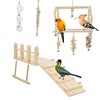 Unique Bargains Bird Toys Coconut Hideaway with Ladder Swing - 2 of 4