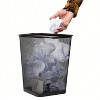 LunaLulinlk Black Metal Mesh Trash Bin Wastepaper Basket, Set of 4, Square, for Office - 2 of 4