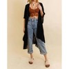 Women's Ruffle Edge Bohemian Lightweight Flowing Duster Wrap Cover Up - LETO - 4 of 4