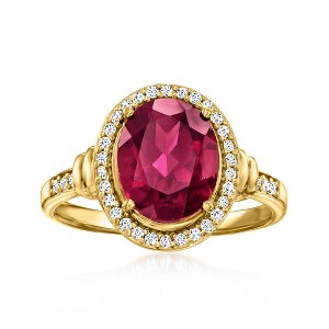 Ross-Simons 2.90 Carat Rhodolite Garnet Ring With .20 ct. t.w. White Topaz in 18kt Gold Over Sterling - 1 of 4