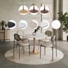 LeisureMod Bristol 40" Round Dining Table with Sintered Stone Top and Natural Wood Steel Pedestal Base for Modern Kitchen and Dining Room - 4 of 4