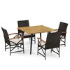 Costway 5 PCS Patio PE Wicker Dining Set Table and Chairs with Cushions 1.9" Umbrella Hole - 4 of 4