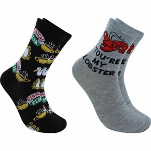 HYP Friends Lobster and Central Perk Novelty Adult Crew Socks | 2 Pairs - 1 of 1