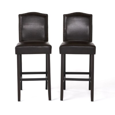 Christopher Knight Home Olaf 30" Contemporary Rubberwood Upholstered Barstools (Set of 2)