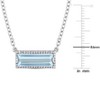 EVERLY JEWELRY | Sterling Silver 3 CT TGW Baguette Cut Blue Topaz and White Sapphire Halo Necklace, 17 inc - 2 of 4