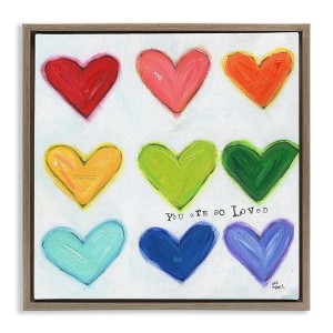 Stupell Industries You Are So Loved Rainbow Hearts, 25" x 25" - 1 of 4