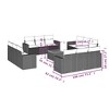 vidaXL Patio Sofa Set with Cushions Outdoor Furniture 13 Piece Poly Rattan - Black and Cream - 3 of 4