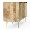 Freemont Sideboard Buffet and Wine Rack Fog Gray - WyndenHall: Brass Inlay, 3 Shelves, Solid Mango Wood - 4 of 4