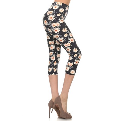 Slickblue Cropped Capri Leggings, Banded High Waist, Fitted Style Pants, Multi-Color Print, Stretch Fit, One Size