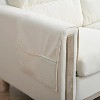 Acekool 79.5" Modern 3-Seater Sofa, Cushioned Couch with Armrests & Side Pocket, Wood Legs for Living Room, Home Office, Apartment, Beige - 4 of 4