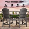 Outdoor Recycled Poly Adirondack Barstools Set of 2 – Tall Weatherproof Bar Height Chairs w/ Removable Tray, Gray (350lb Capacity) - 4 of 4