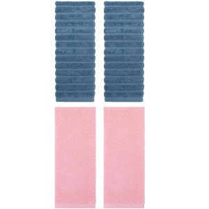 REGALWOVEN 4 Pcs Cotton Quick Drying Soft Striped Hand Towel 14" x 30" - 1 of 4