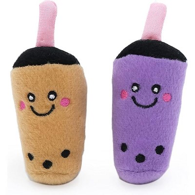 ZippyClaws NomNomz - Milk Tea & Taro Catnip Toy, Cute Cat Toys , Small Novelty Kitty Toys for Bored Cats