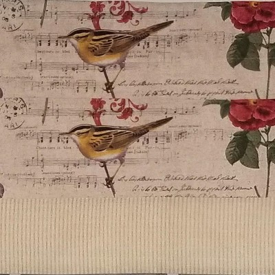 Song Bird Beige and Ivory Cotton Rod Pocket Valance