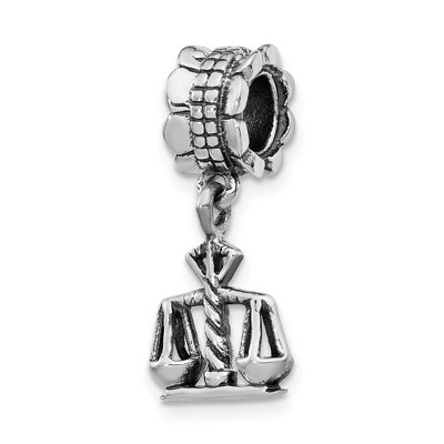Black Bow Jewelry Sterling Silver Scales of Justice Dangle Bead Charm