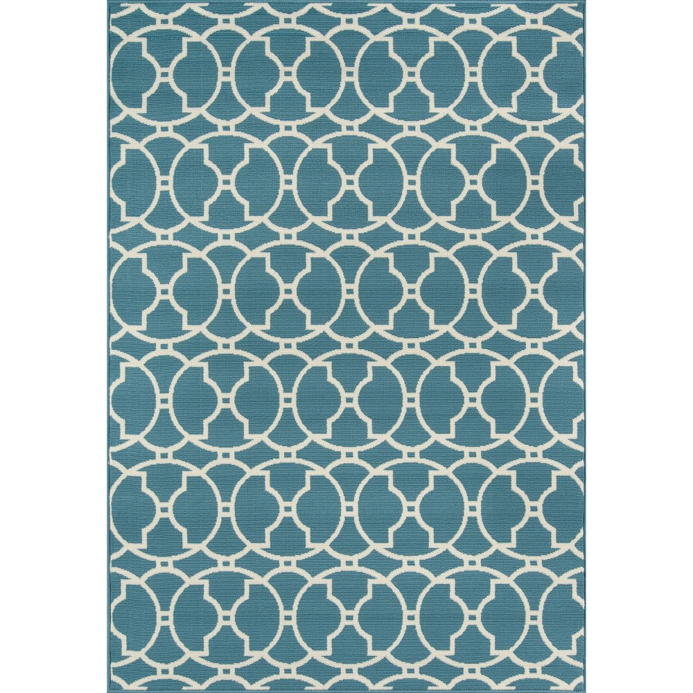 3'11inx5'7in Blue Indoor/Outdoor Calypso Accent Rug - Momeni