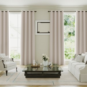 Blackout Curtains Thermal Insulated Heat and Full Light Blocking Curtains for Living Room with Black Liner 2 Panels Set - 1 of 4
