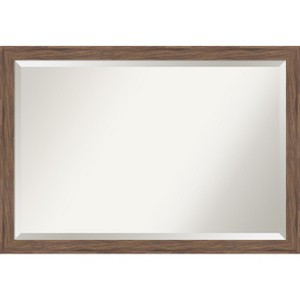 Amanti Art Pia Medium Brown Narrow Beveled Framed Bathroom Vanity Wall Mirror - 1 of 4