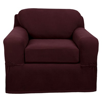 2pc Pixel Chair Stretch Slipcover Current Wine - Zenna Home