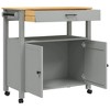 vidaXL Kitchen Trolley MONZA 33.1 in.x15.7 in.x35.4 in. Solid Wood Pine - 4 of 4