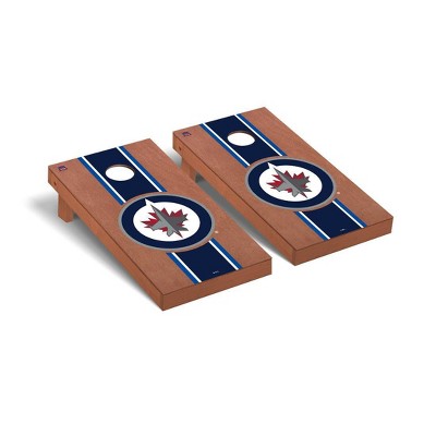 NHL Winnipeg Jets Premium Cornhole Board Rosewood Stripe Version