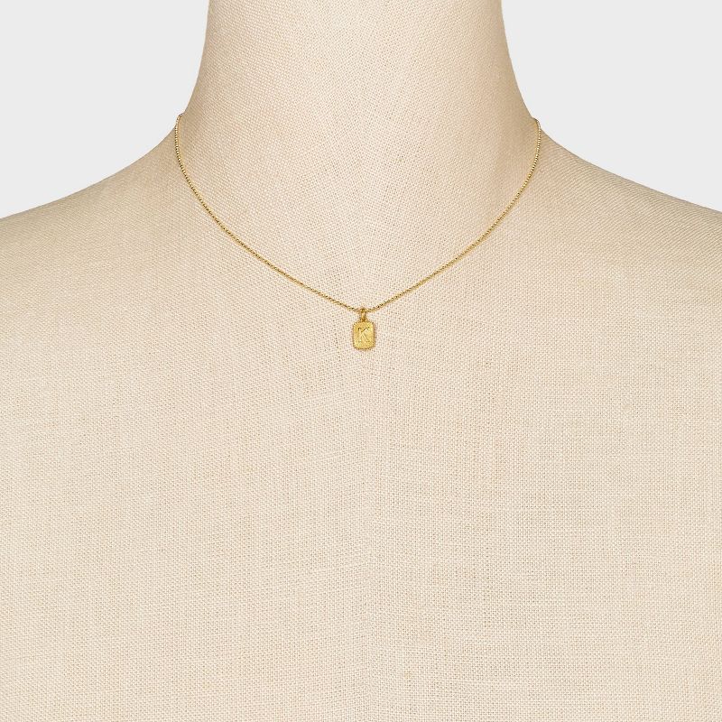 14k Gold Plated Radial Initial Tag Chain Necklace - A New Day™ Gold, 3 of 6