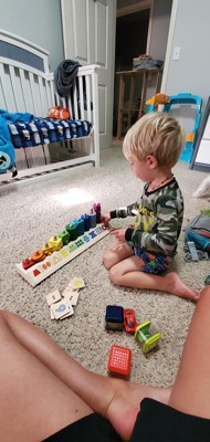 Melissa & Doug Wooden Counting Shapes Stacker, 66 Pieces 