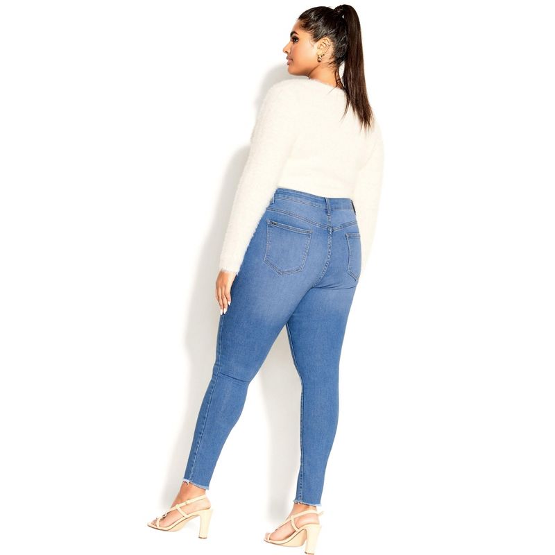 Women's Plus Size Asha Wild Rose Jean - blue | CITY CHIC, 3 of 7
