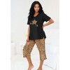 Dreams & Co. Plus Size 2-Piece Capri PJ Set - 4 of 4
