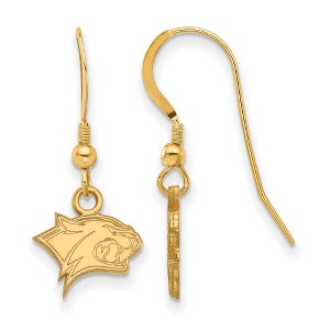 Black Bow Jewelry 14k Yellow Gold Plated Sterling Silver New Hampshire Wildcats NCAA Dangle Earrings - 1 of 3