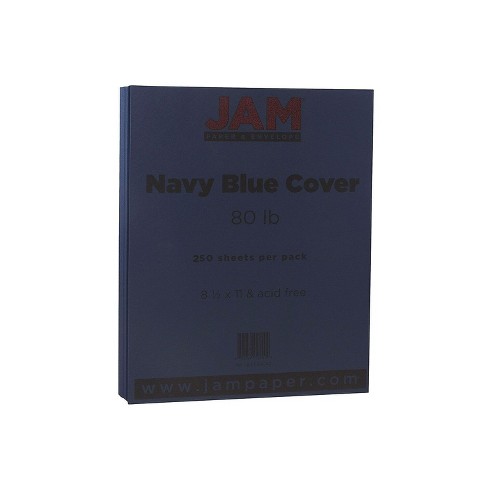 Jam Paper 80 Lb. Cardstock Paper 8.5 X 11 Navy Blue 250 Sheets/ream  (leba242b) : Target