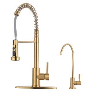 WOWOW 2-in-1 Kitchen Faucet Set, SUS 304 Stainless Steel Pull Down Faucet with Drinking Water Faucet - 1 of 4
