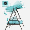 Aoodor 3-Person Outdoor Patio Swing Chair with Adjustable Canopy - Perfect for Patio, Garden - 3 of 4