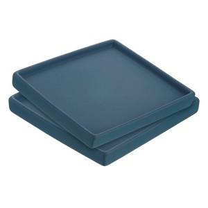 Unique Bargains Indoor Ceramic Square Plant Pot Saucers Tray 2 Pcs - 1 of 4