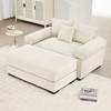54.3" Corduroy Fabric Oversized Modular Sectional Couch with Extra-Thick Armrests, Throw Pillows and Ottoman - 2 of 4