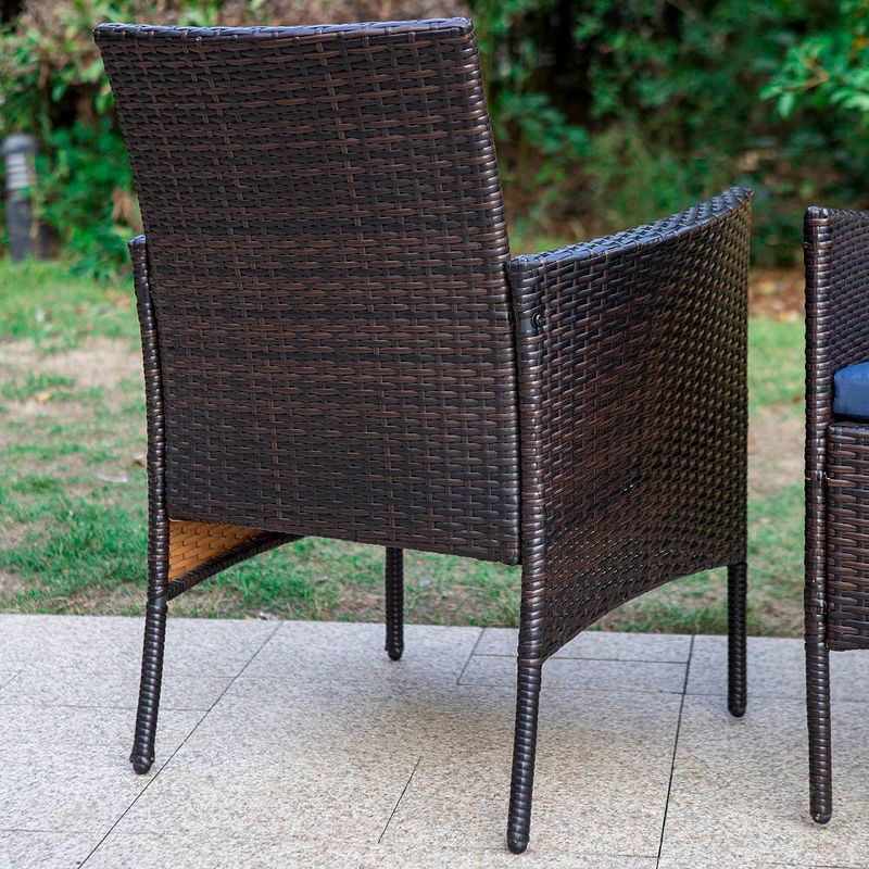 7pc Patio Dining Set with Rectangle Table with 1.57&#34; Umbrella Hole &#38; Rattan Wicker Arm Chairs - Captiva Design, 6 of 13