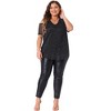 Agnes Orinda Women's Plus Size Sparkle Sequin Glitter Cold Shoulder Party Dressy Blouses - 3 of 4